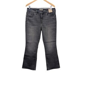 Madewell Mid Rise Kick Out Jeans Cordoba Wash Womens 31 Gray Ankle Length NWT
